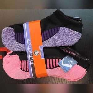 Tech sock 6 pairs quick dry comfort sock size 9- 11 shoe size 4 - 10